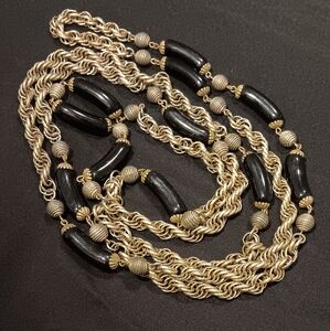 GRIPOIX GOLD FILLED FLAPPER NECKLACE